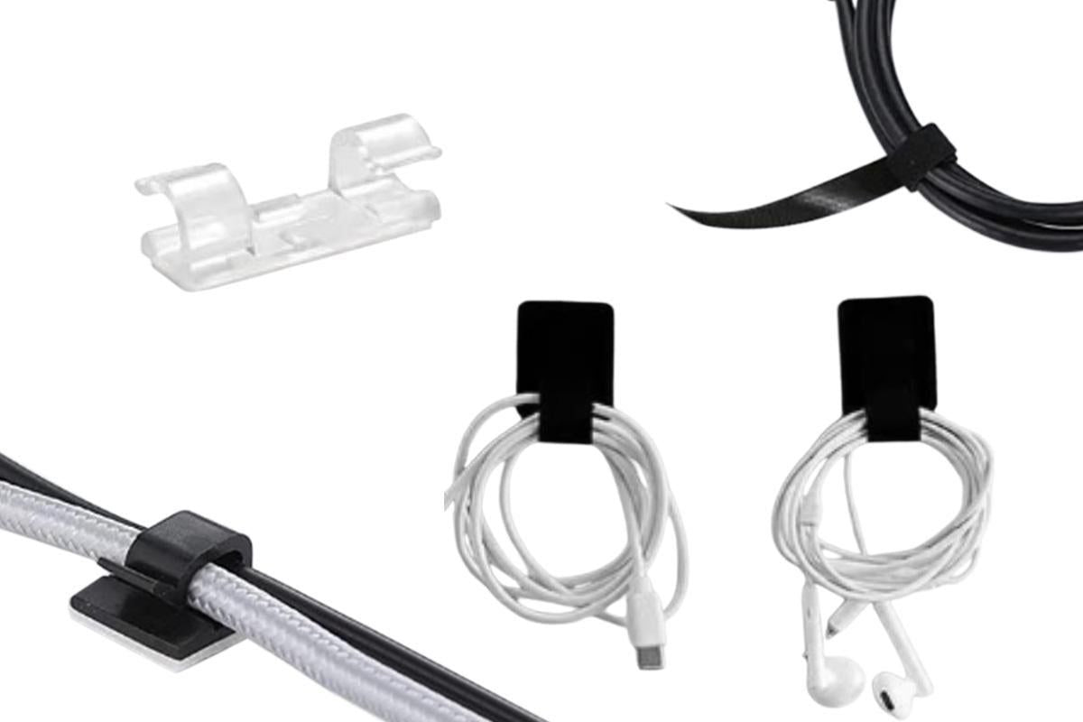 173Pcs Cable Management Organizer Kit Cable Sleeve Split with Self Adhesive Cable Clips Holder
