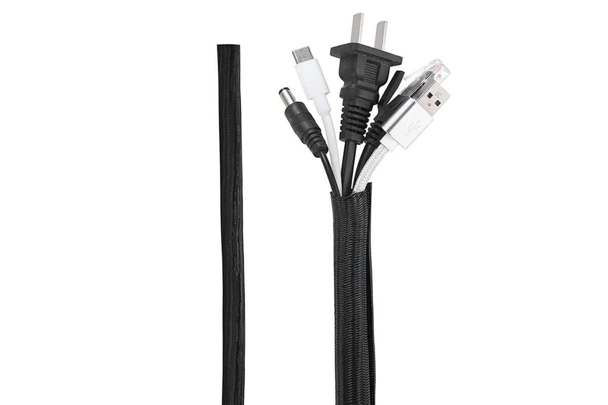 173Pcs Cable Management Organizer Kit Cable Sleeve Split with Self Adhesive Cable Clips Holder