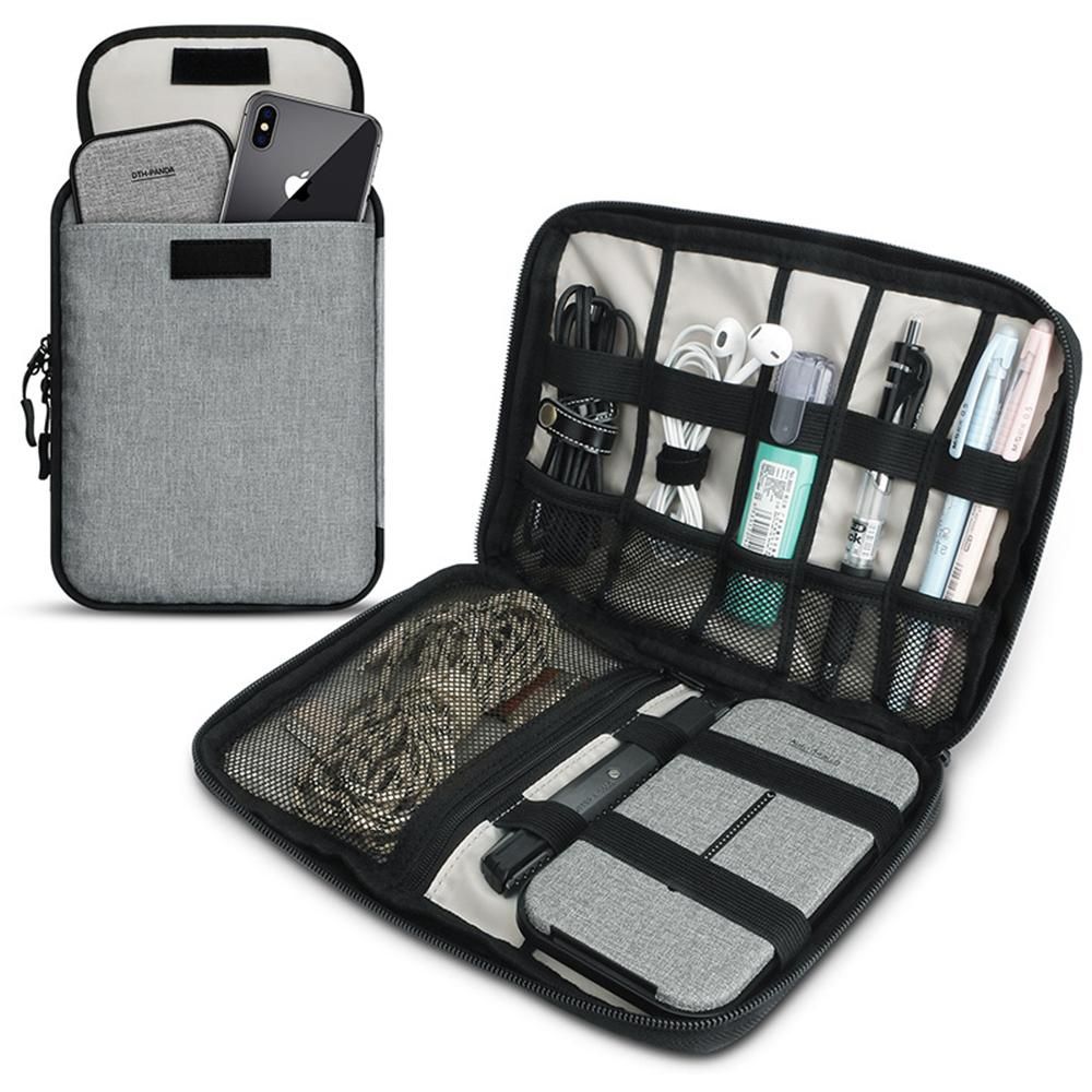 Travel Data Cable Storage Bag(Grey)
