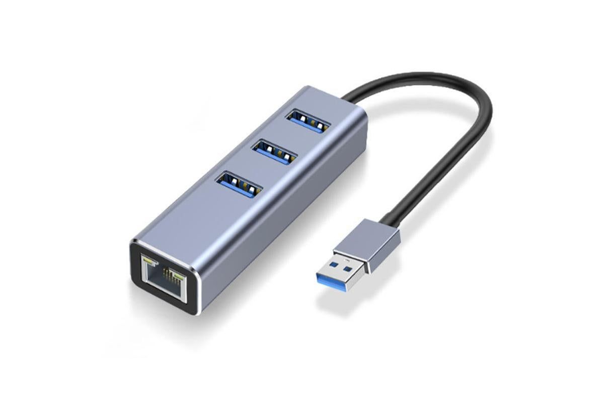 USB 3.0 to Gigabit Ethernet Adapter with 3-Port Hub