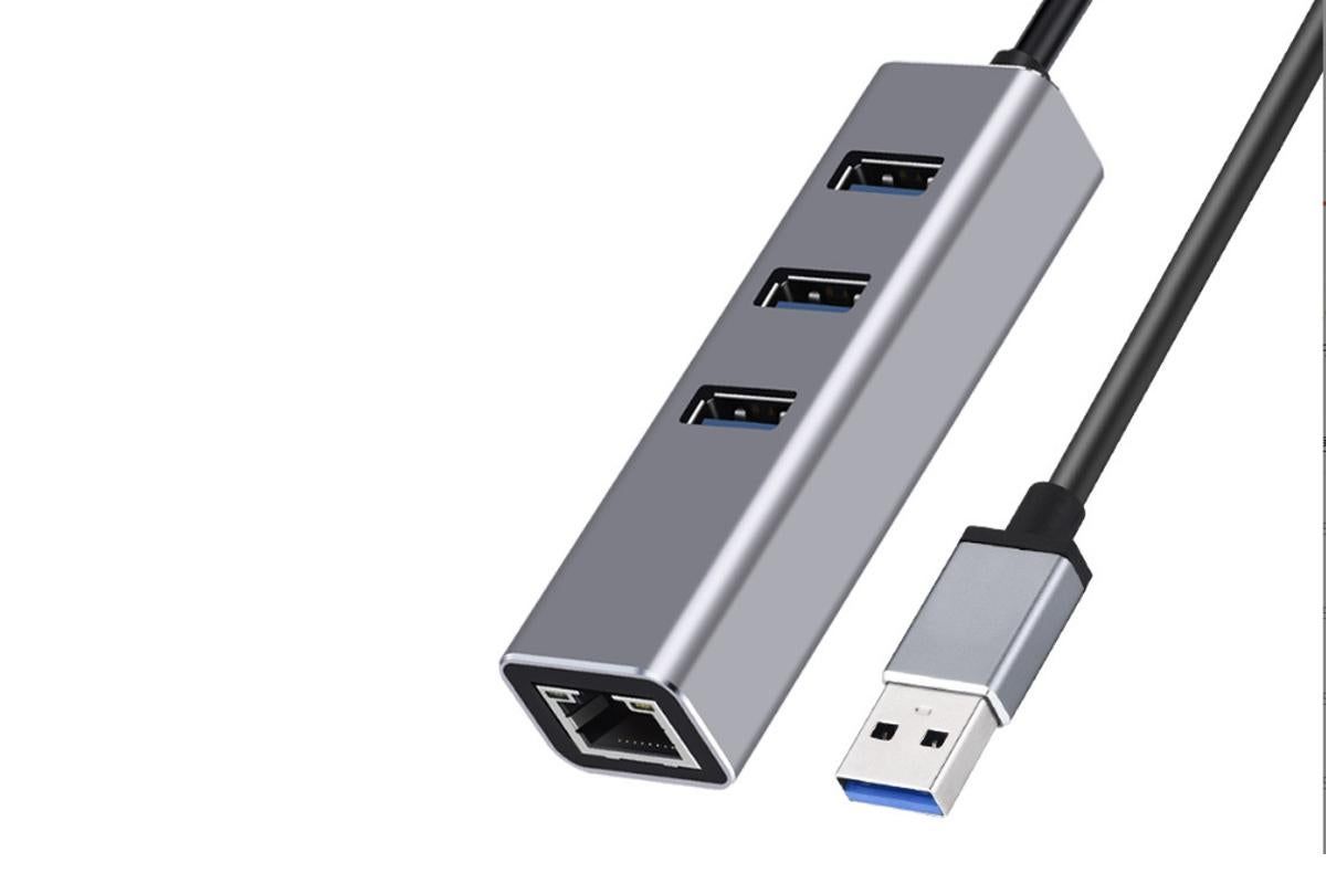 USB 3.0 to Gigabit Ethernet Adapter with 3-Port Hub