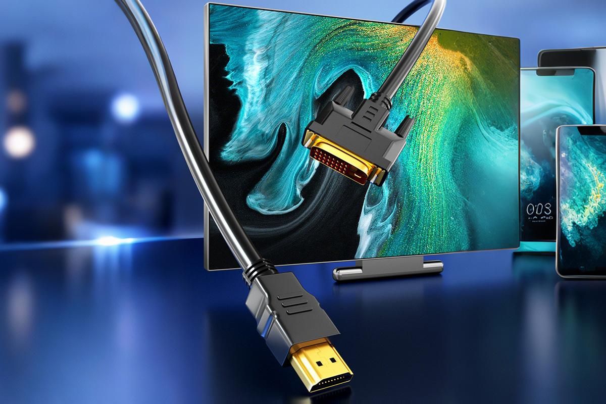 HDMI to DVI-D 24+1 Pin Digital Cable Lead for HDTV PS3 PS4 Switch 360 TV - 1.5m