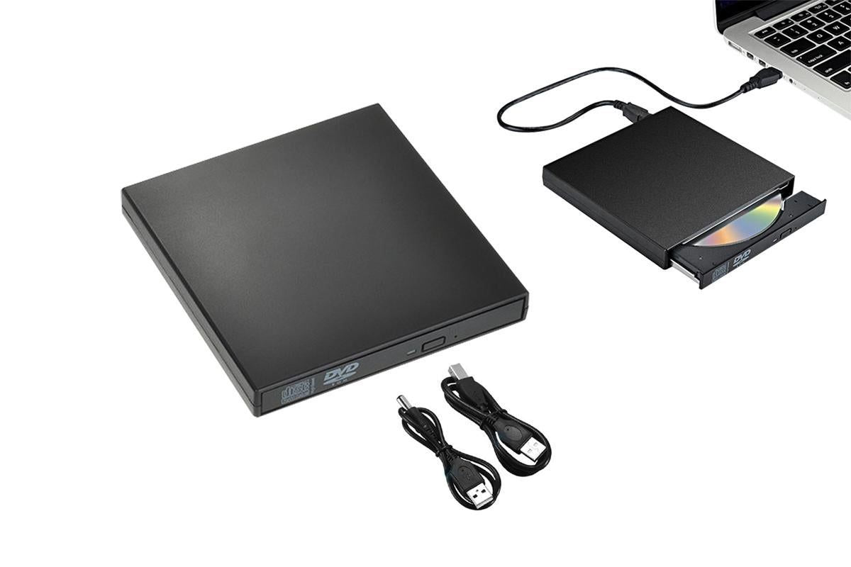 USB 2.0 Slim Protable External CD-RW Drive Writer Player for Laptop Notebook PC Desktop Computer -Black