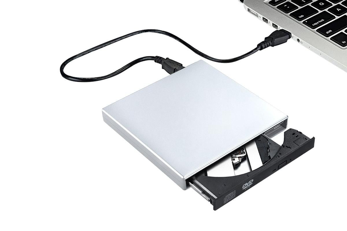 USB 2.0 Slim Protable External CD-RW Drive Writer Player for Laptop Notebook PC Desktop Computer -Silver