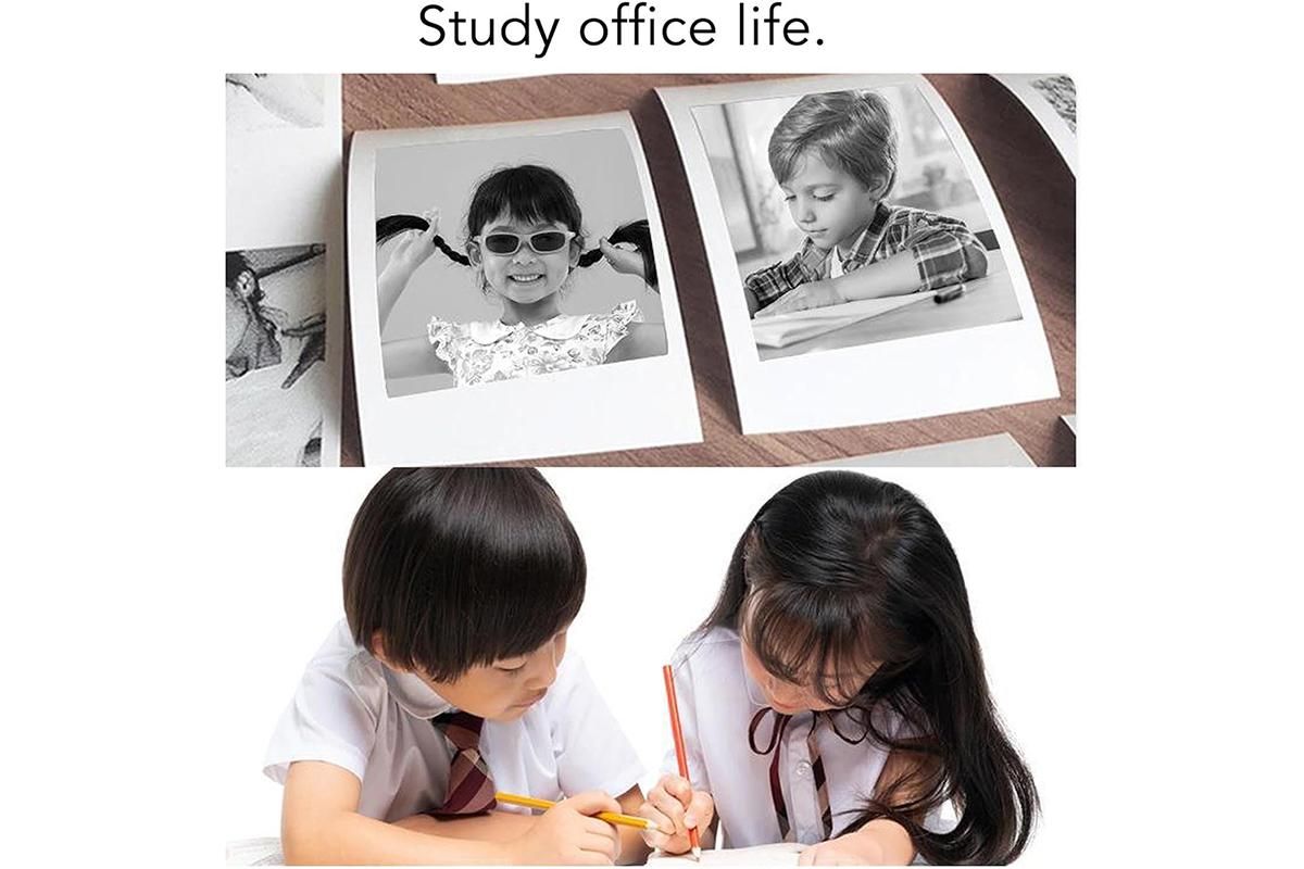 Thermal Mini Printer Mini Pocket Wireless Thermal Printer Bluetooth Photo Inkless Sticker Printer Compatible with iOS&Android - White