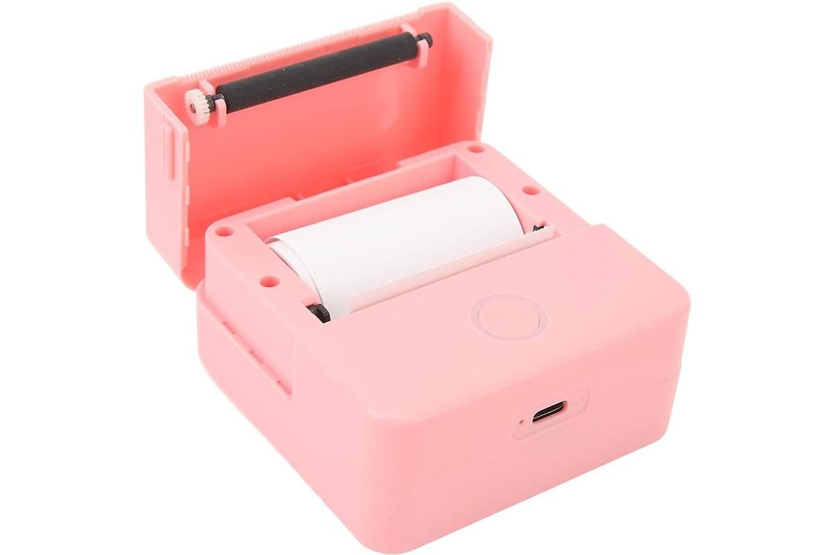 Thermal Mini Printer Mini Pocket Wireless Thermal Printer Bluetooth Photo Inkless Sticker Printer Compatible with iOS&Android - Pink