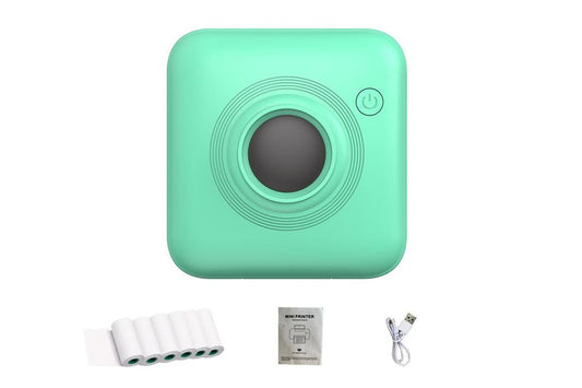 Mini Portable Label Printer Wireless Bluetooth Thermal Printer for Labels Boarding Pass Notes Photos - Green