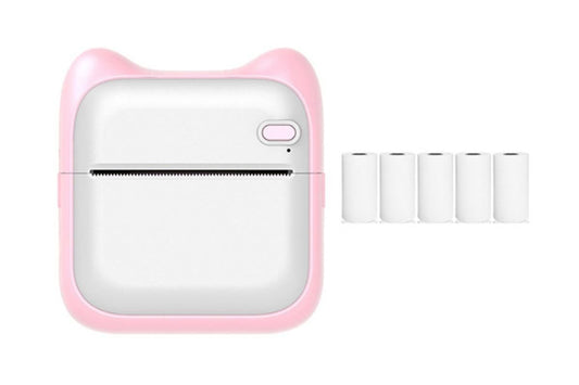 Mini Pocket Wireless Small Thermal Pocket Sticker Printer Bluetooth Inkless Printer Portable Mobile Phone Picture Receipt Printer -Pink