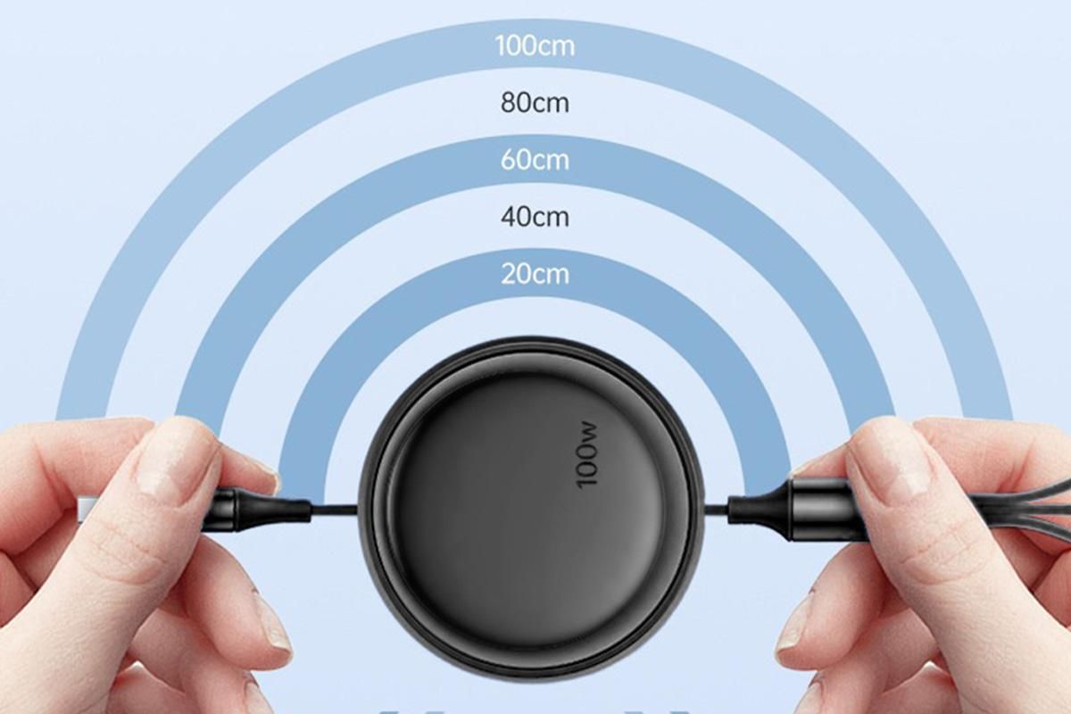 3 In 2 Retractable Multi Charging Cable Retracted USB C Cell Phone Charger