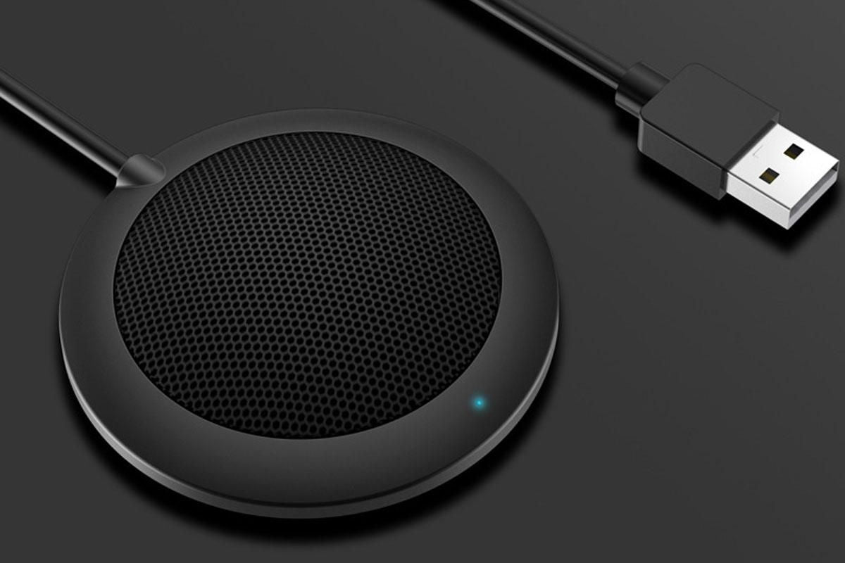 Conference USB Microphone Computer Desktop Mic with LED Indicator Plug and Play