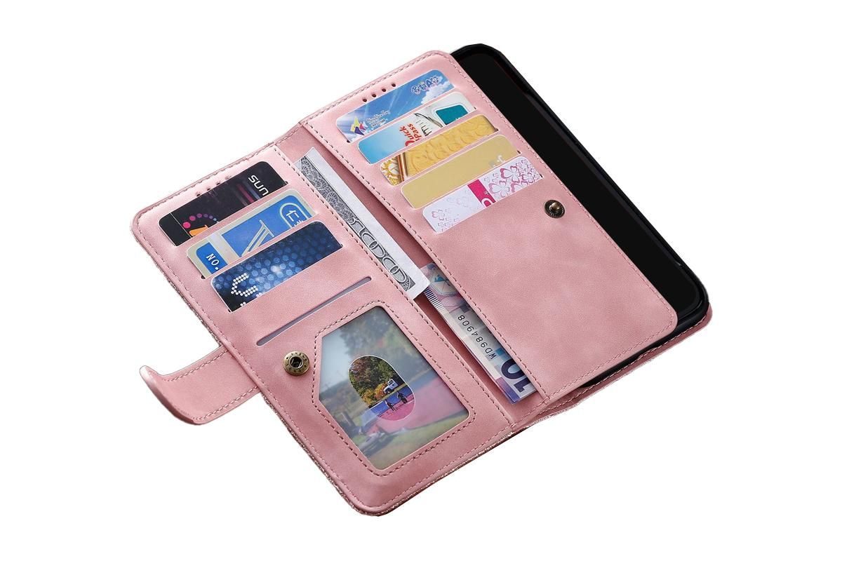 for iPhone 15 Series Case Leather Wallet Flip Cover -Pink /iPhone 15 Pro Max