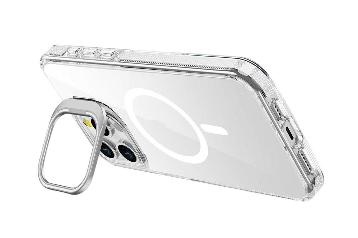 For iPhone 16 Series Phone Case with Stand Full Body Case -White /iPhone 16