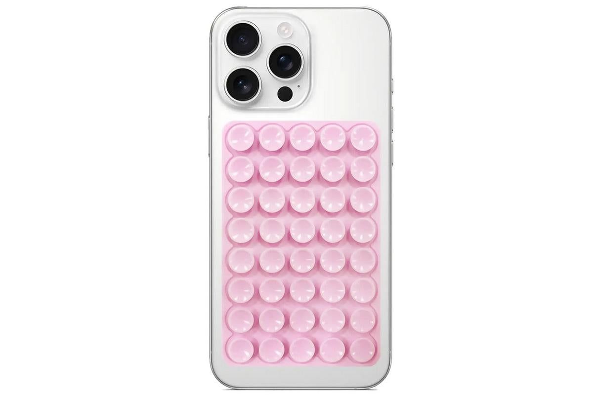 5 Pack Double Sided Silicone Phone Suction Pad 80 Stickers Grip for Car Desk Holder - Pink