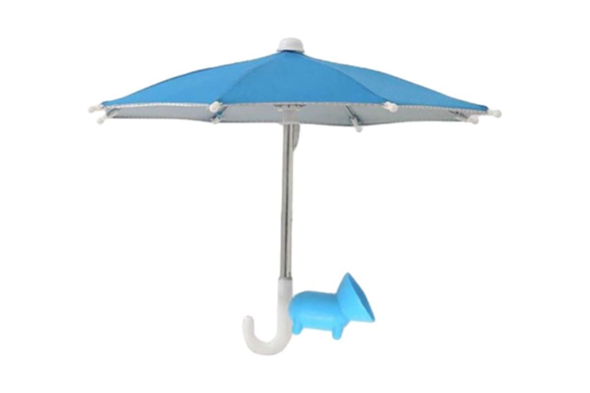 Phone Umbrella with Suction Cup Stand Universal Adjustable Piggy Anti-Glare Sun Shade -Sky Blue