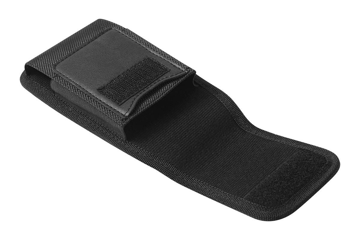 2Pcs Universal Black Oxford Cloth Phone Waist Pouch with Belt Clip and Card Holder Compatible with Most Smartphones - L