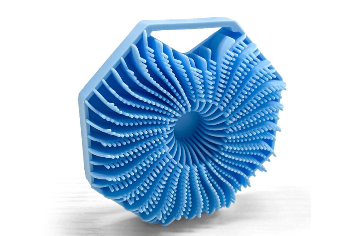 Silicone Body Cleansing Brush Shower Scrubber Gentle Exfoliating and Massage for all Kinds of Skin -Blue