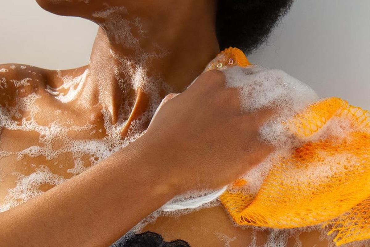 2PCS African Net Sponge Body Scrubber for Exfoliating and Bathing - Blue & Yellow
