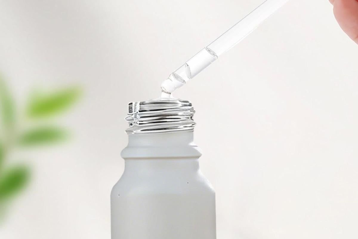 10 Pack Glass Dropper Bottles Rose Gold Caps for Essential Oils - 30ml
