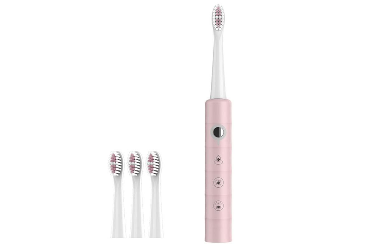 Electric Toothbrush for Adults Powerful Sonic Toothbrush 6 Modes with 4 Replacement Brush Heads - Pink