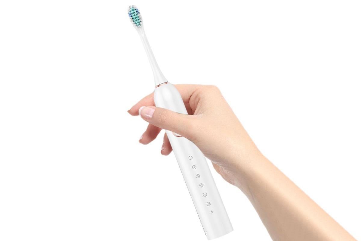 22000 VPM Electric Toothbrush for Adults with 10 Brush Heads and 6 Modes Toothbrush Sets - White