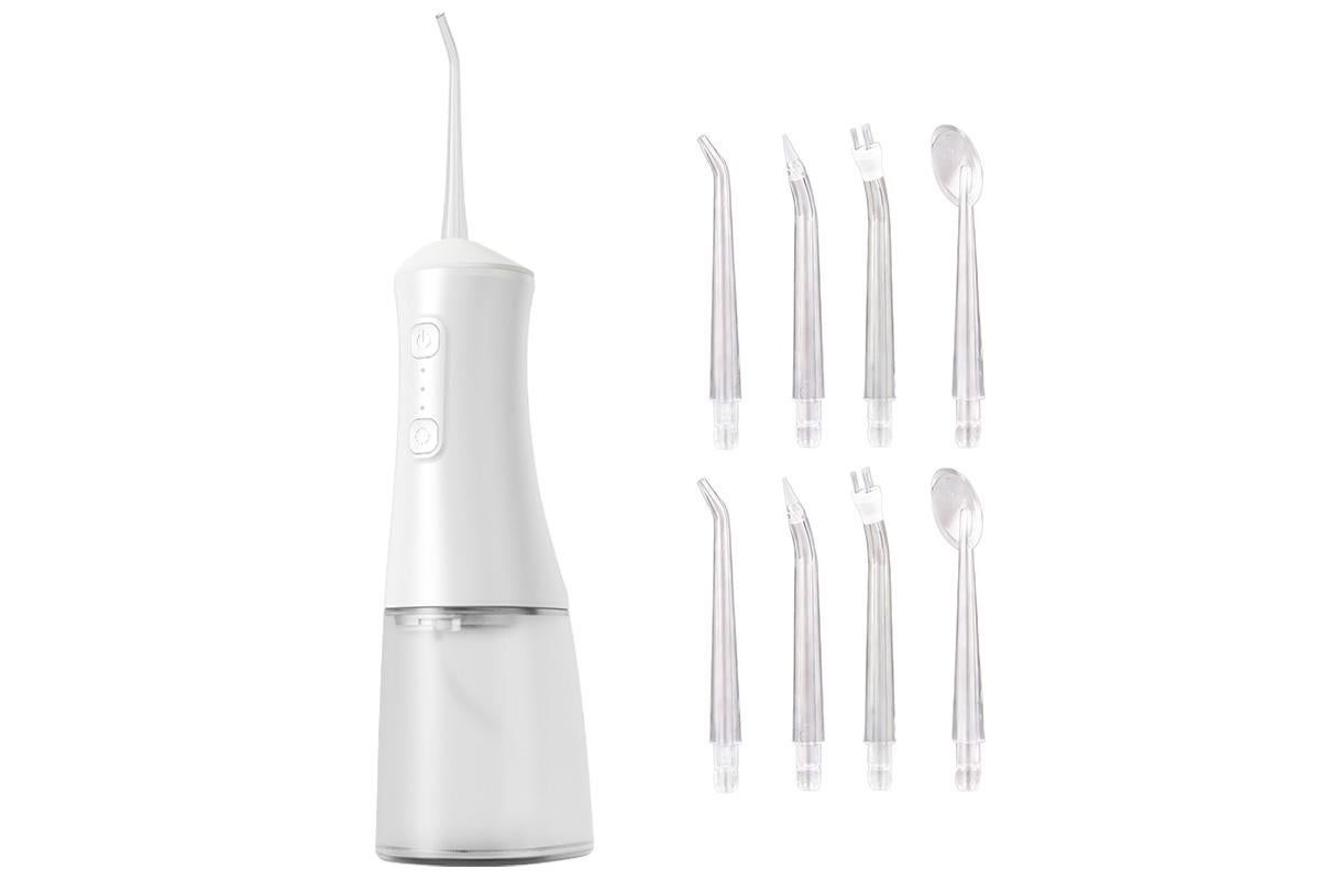 Cordless Rechargeable Portable Water Flosser for Teeth Gums Braces Care and Travel with 8 Flossing Tips