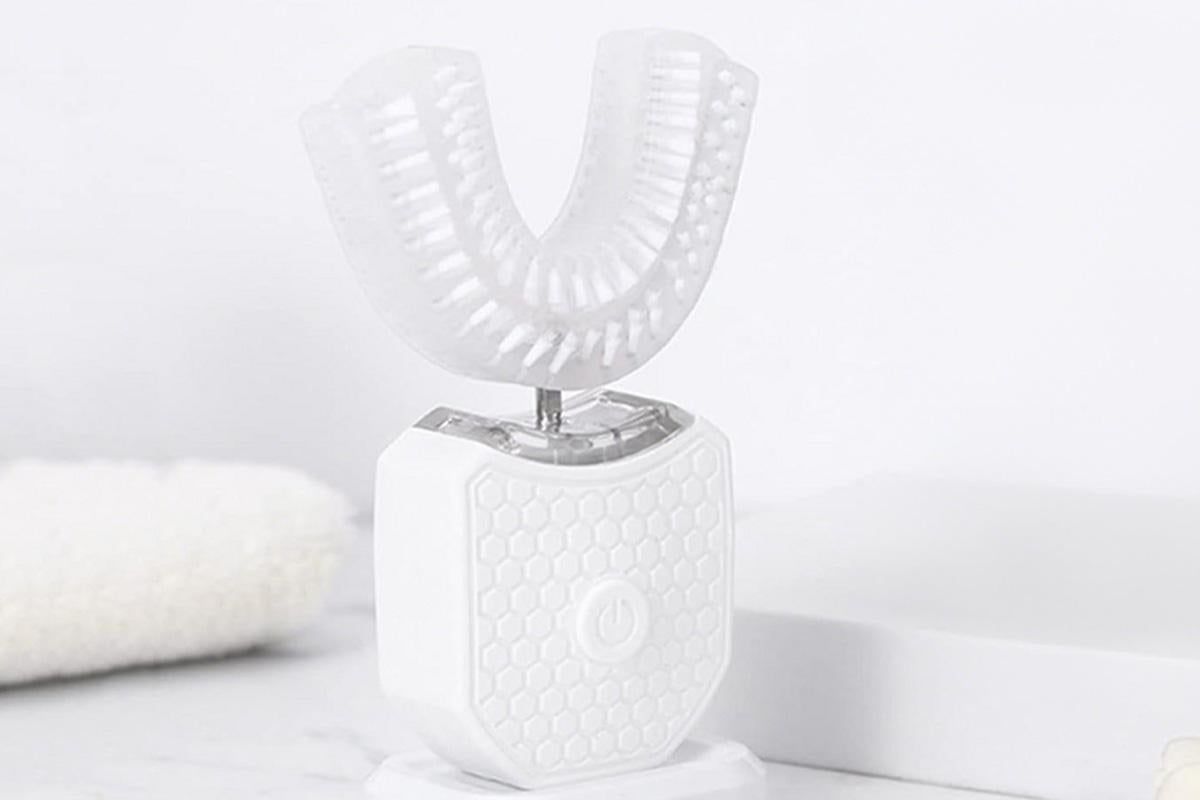 Rechargeable U-Shaped Electric Toothbrush Set for Daily Oral Care - White