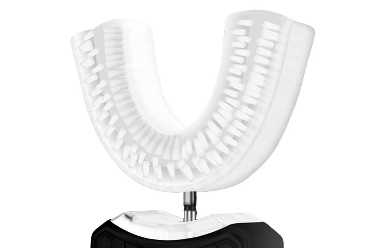 Rechargeable U-Shaped Electric Toothbrush Set for Daily Oral Care - Black
