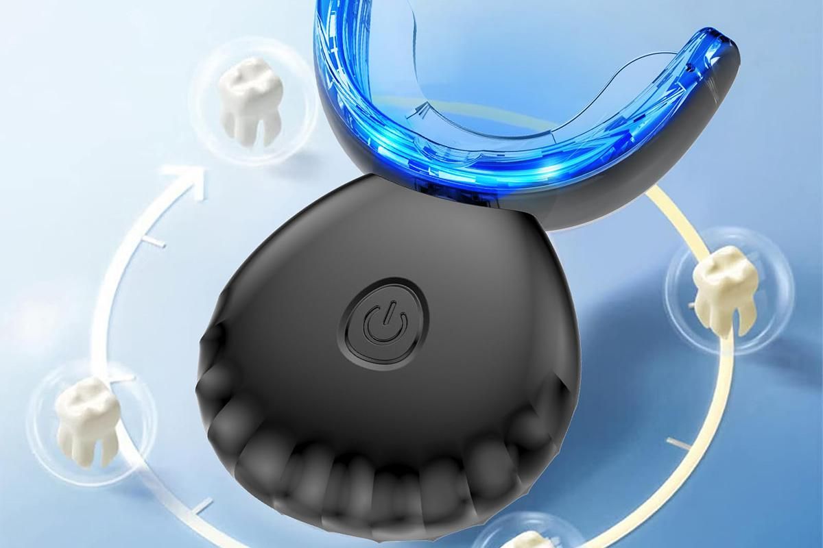 Portable Teeth Whitening Kit with Blue Light Technology - Black