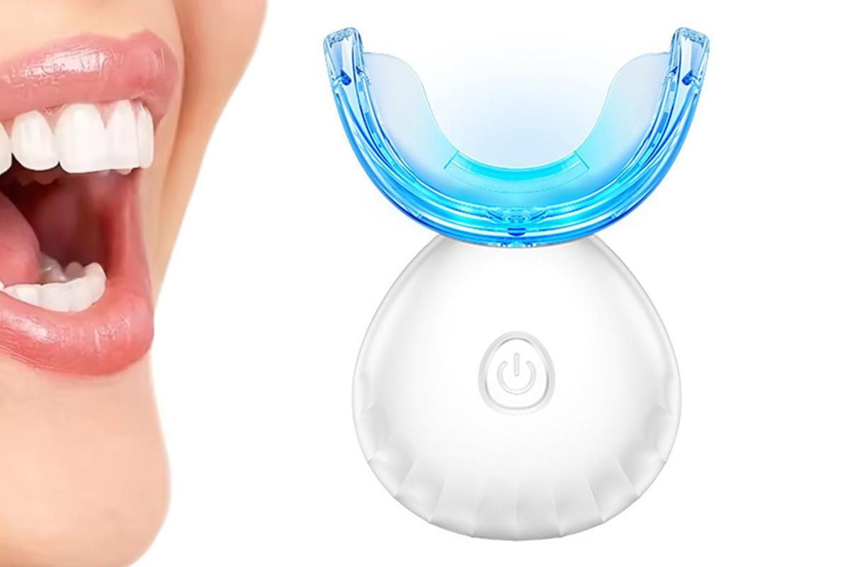 Portable Teeth Whitening Kit with Blue Light Technology - White