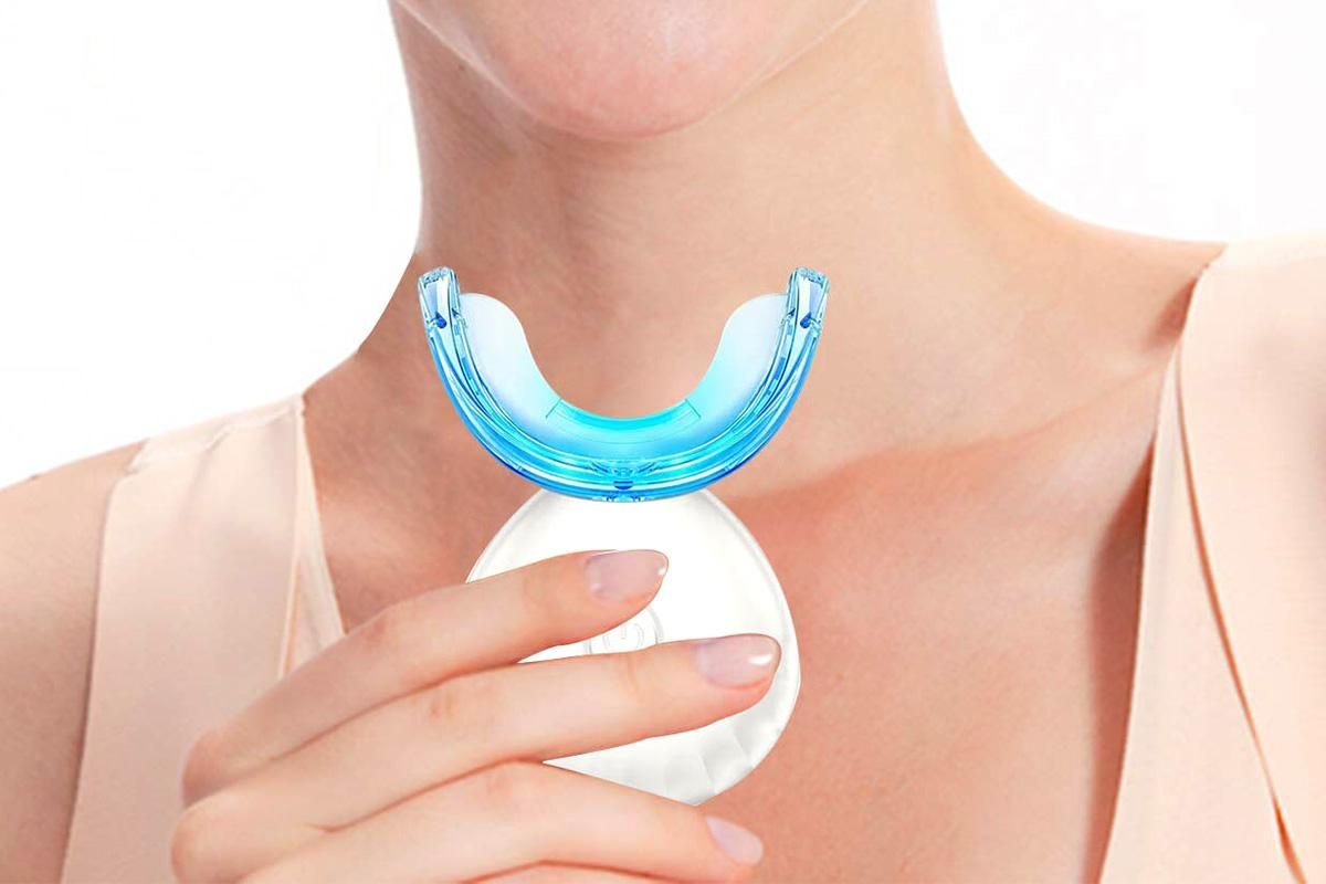 Portable Teeth Whitening Kit with Blue Light Technology - White