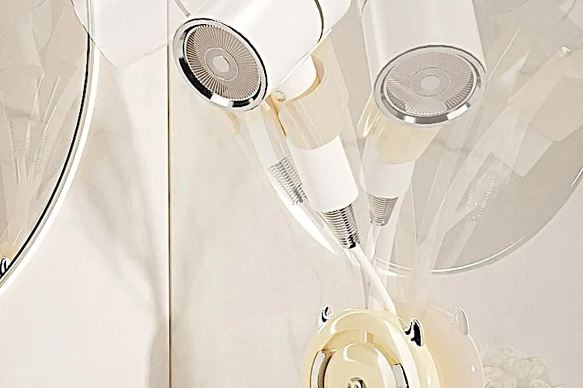 Hands-Free Hair Dryer Holder Adjustable Lazy Bracket -Yellow-silver
