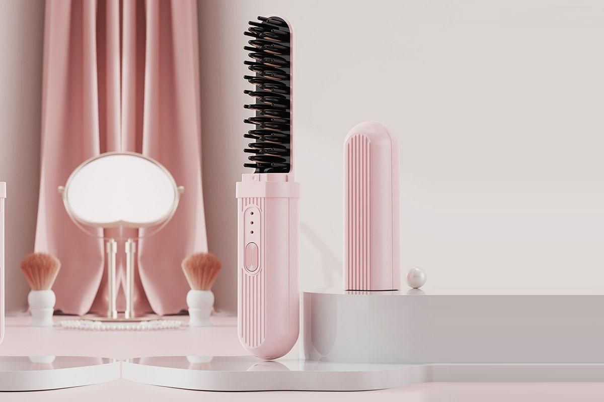 Hair Straightening Comb Negative Ion Heated Straightener Brush Curler
