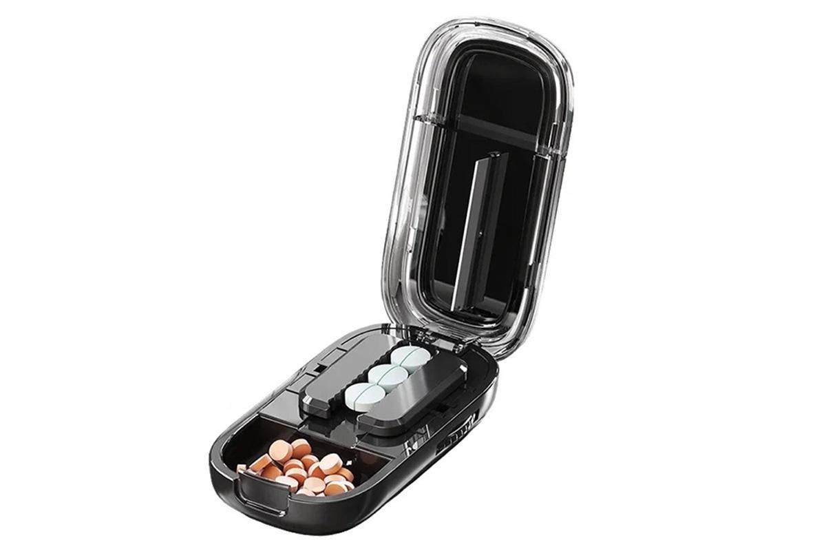Pill Cutter Pill Splitter for Small and Tiny Pills 1/2 Adjustable Pill Organizer - Black 1/2 Pill Cutter