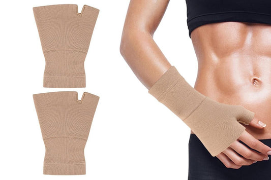 1Pair Wrist Brace Glove Sport Wrist Support for Fitness Weightlifting Skin Tone - XL