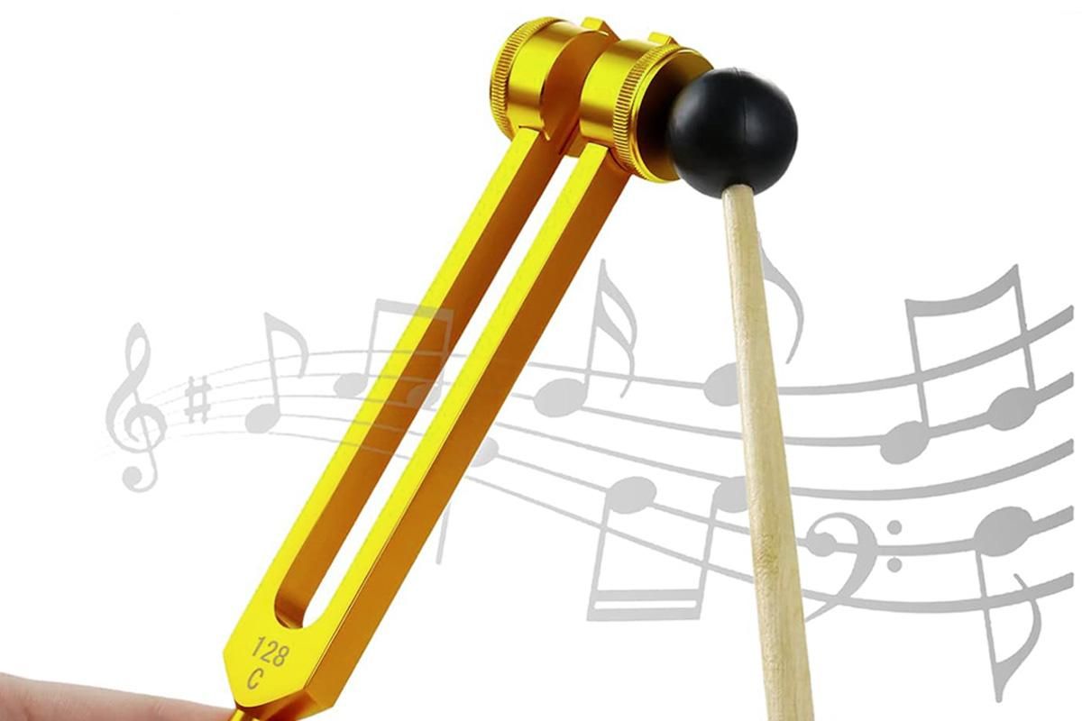 3Pcs Aluminum Tuning Forks Set 128Hz 256Hz 512Hz for Sound Healing Yoga Meditation - Gold