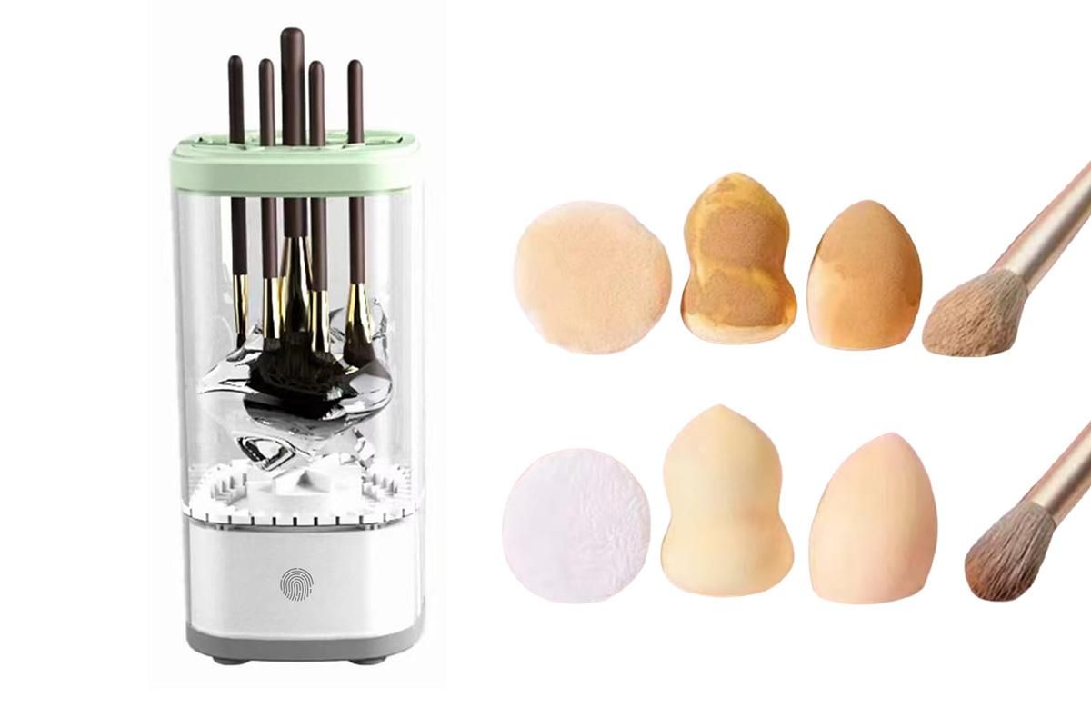 Electric Makeup Brush Cleaner and Dryer Machine Automatic Brush Super Fast Cleaning Tool -White