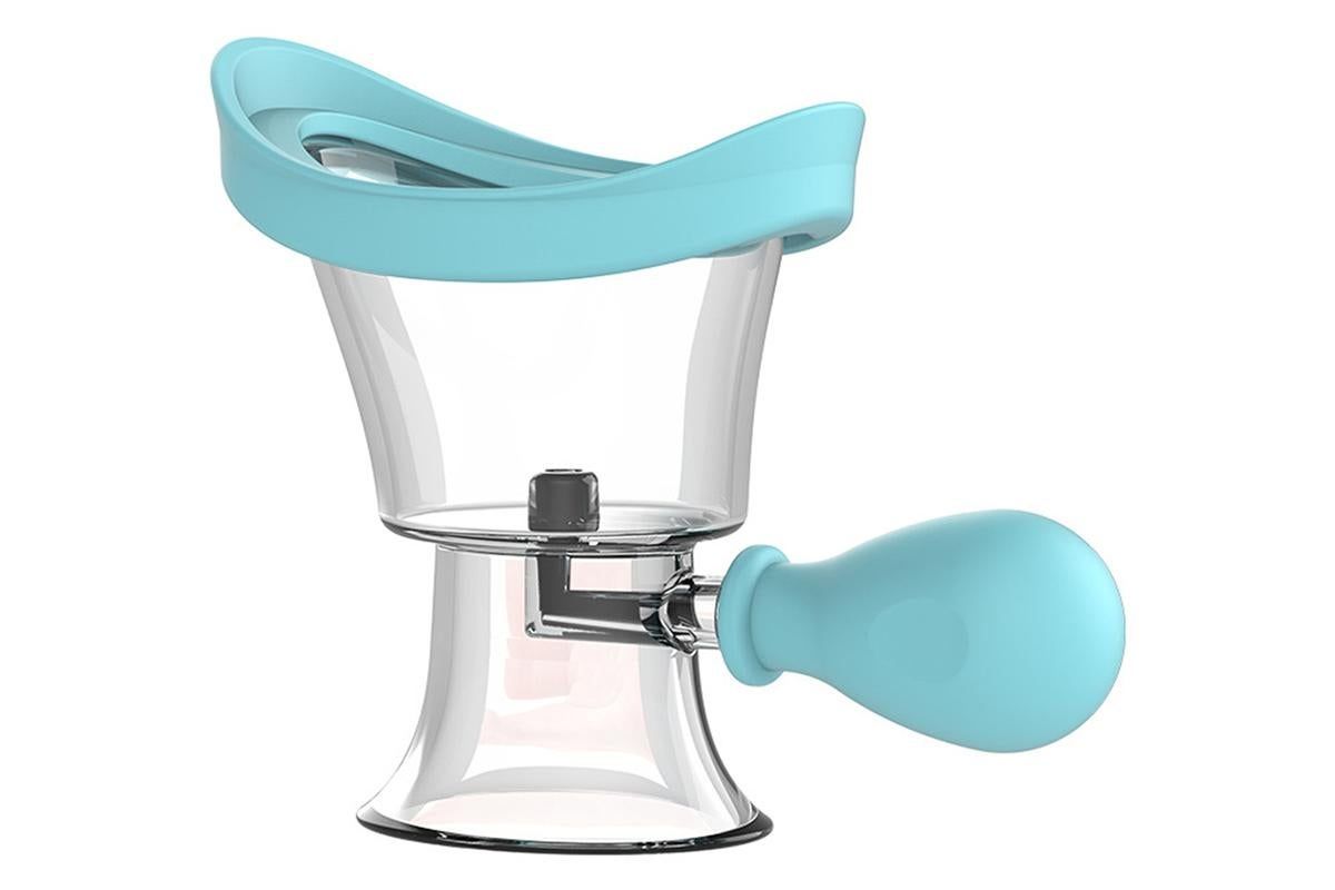 Manual Air Pressure Eye Cleaning Cup Clear Silicone Eye Cup -Blue