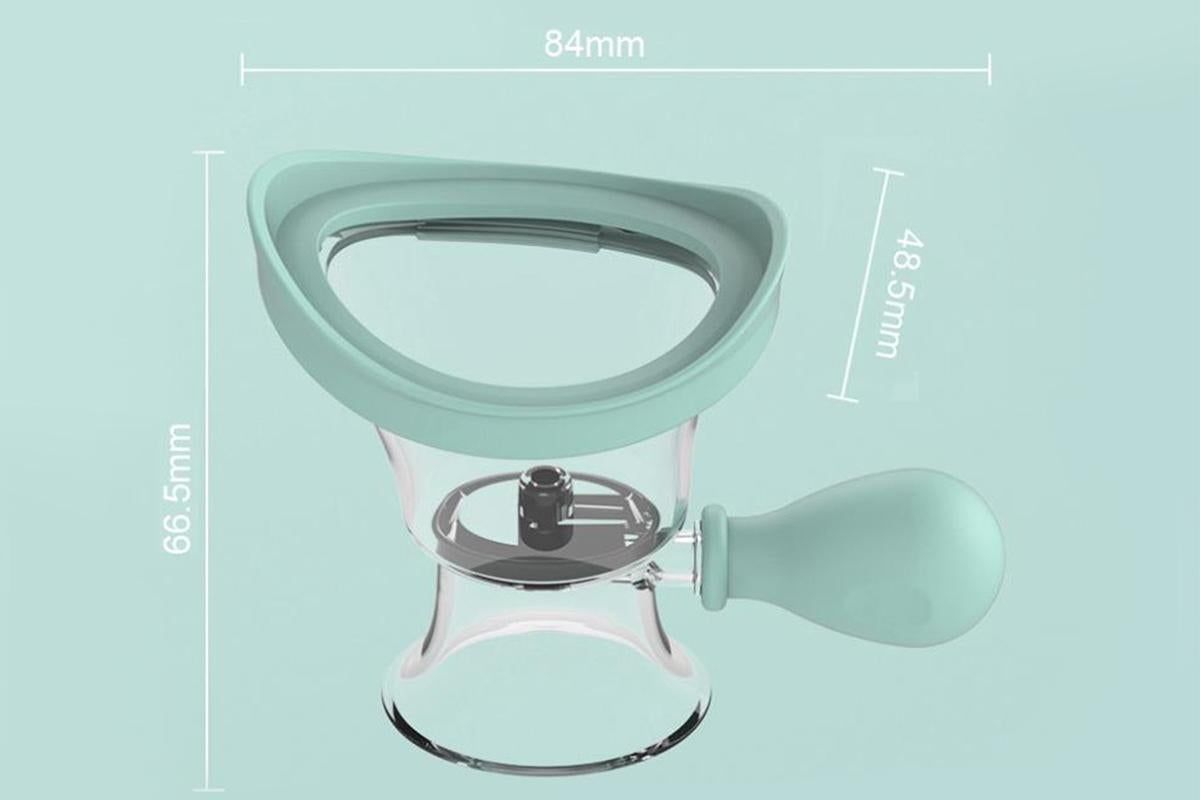 Manual Air Pressure Eye Cleaning Cup Clear Silicone Eye Cup -Blue
