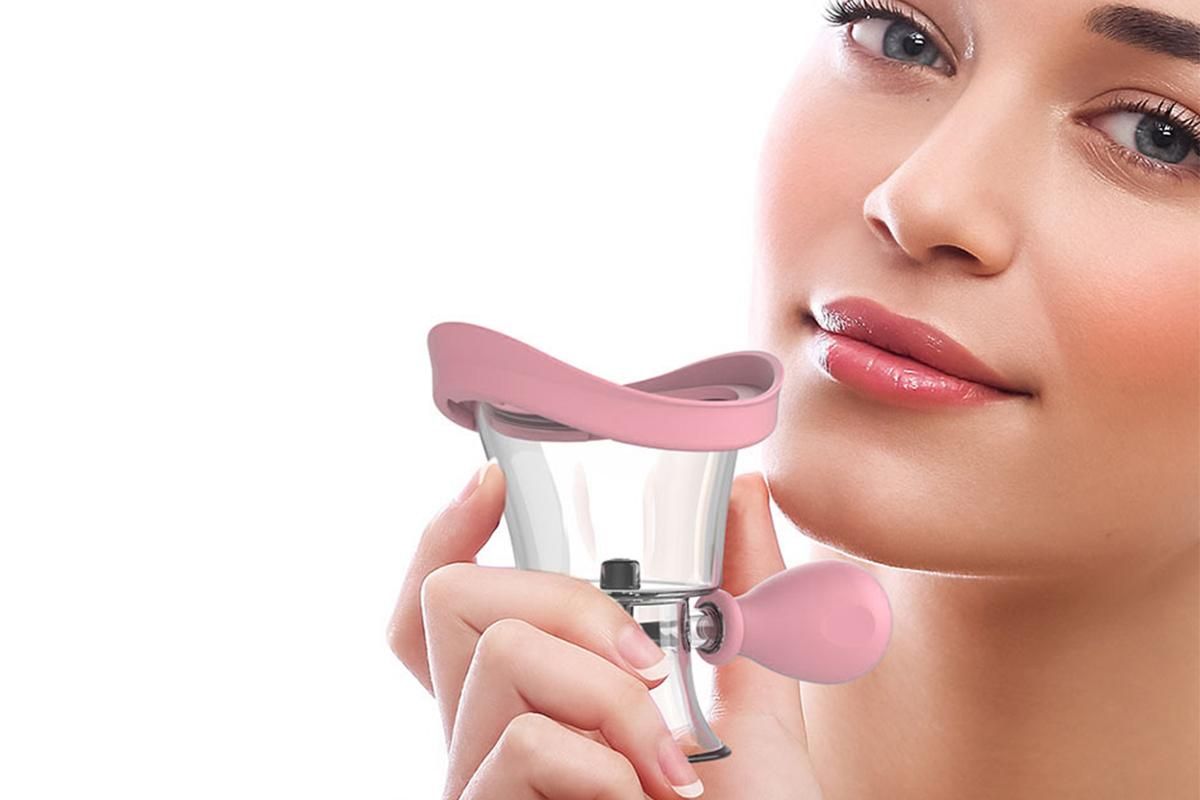 Manual Air Pressure Eye Cleaning Cup Clear Silicone Eye Cup -Pink