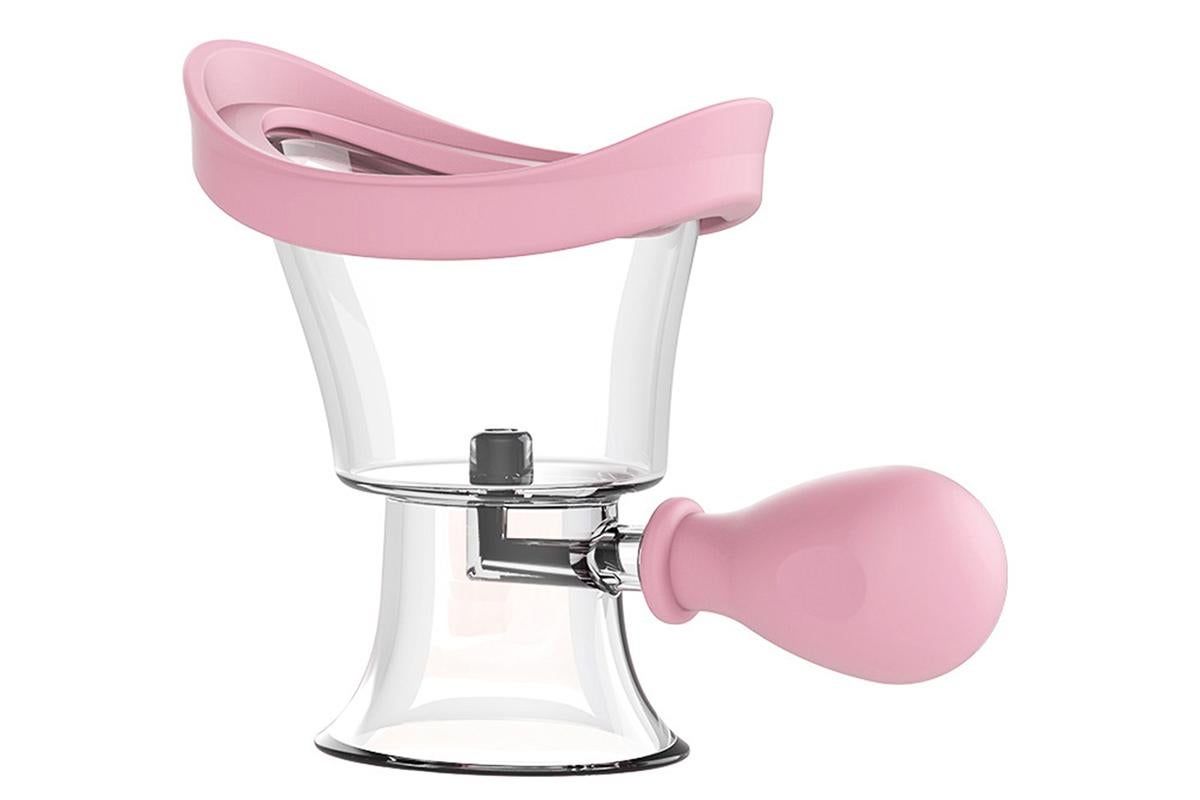 Manual Air Pressure Eye Cleaning Cup Clear Silicone Eye Cup -Pink
