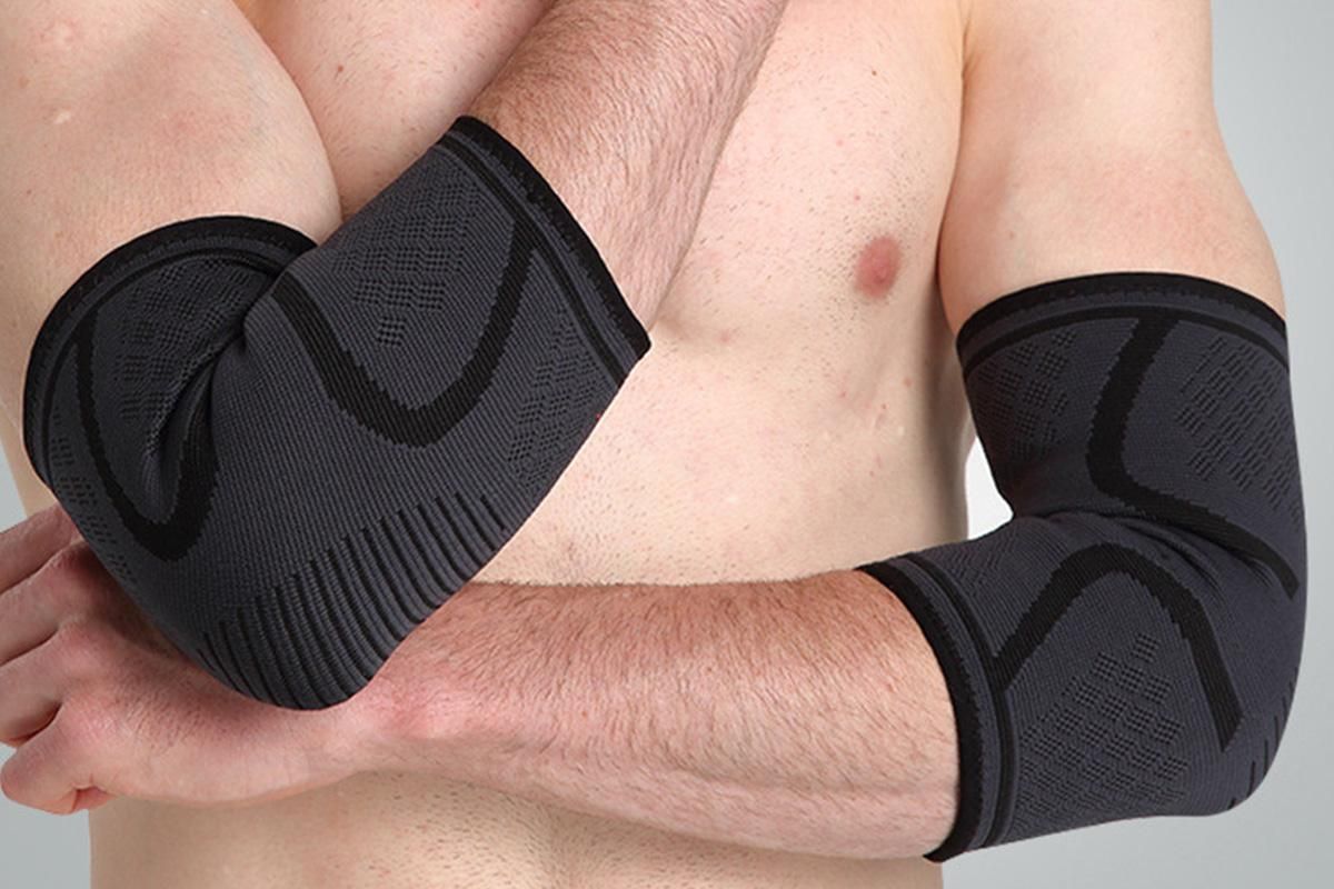 2Pcs Elbow Brace for Tendonitis Elbow Compression Support Sleeve for Golfers Pain Relief for Workout Weightlifting -Black / L