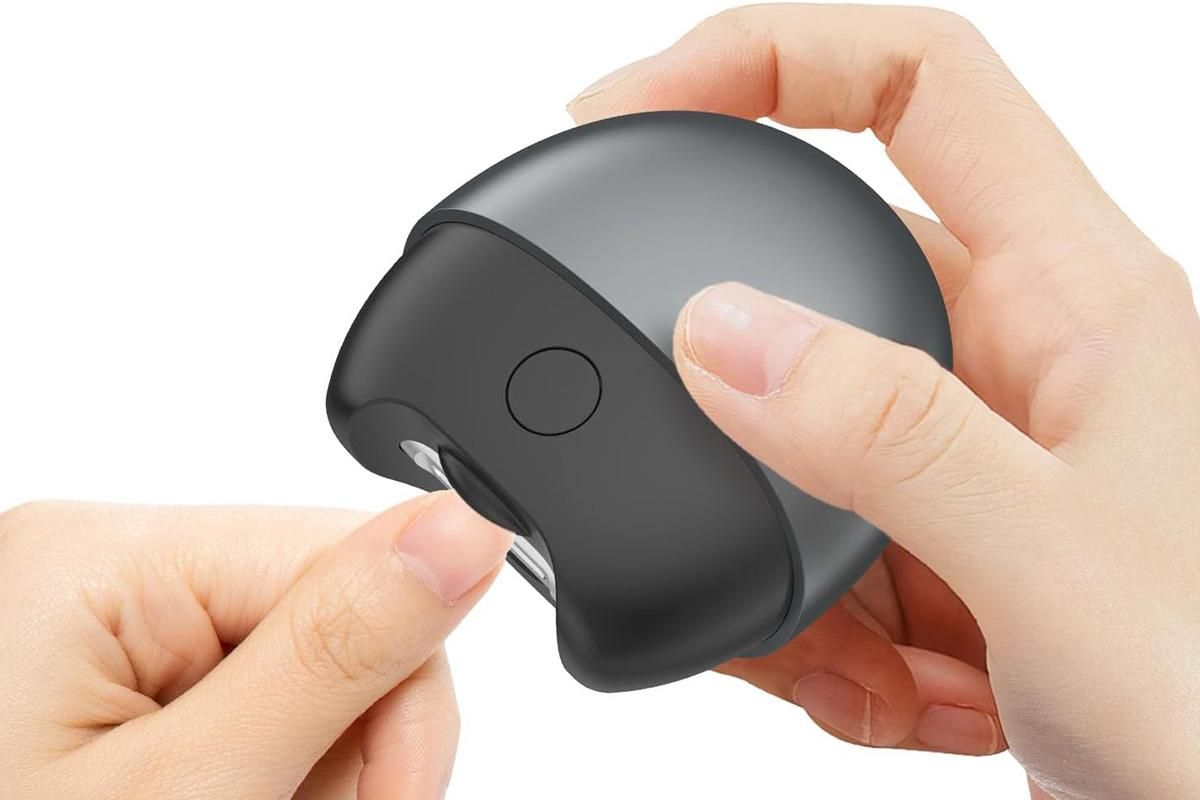 Electric Automatic Nail Clipper With Light And Nail Scraps Storage For Adult - Grey