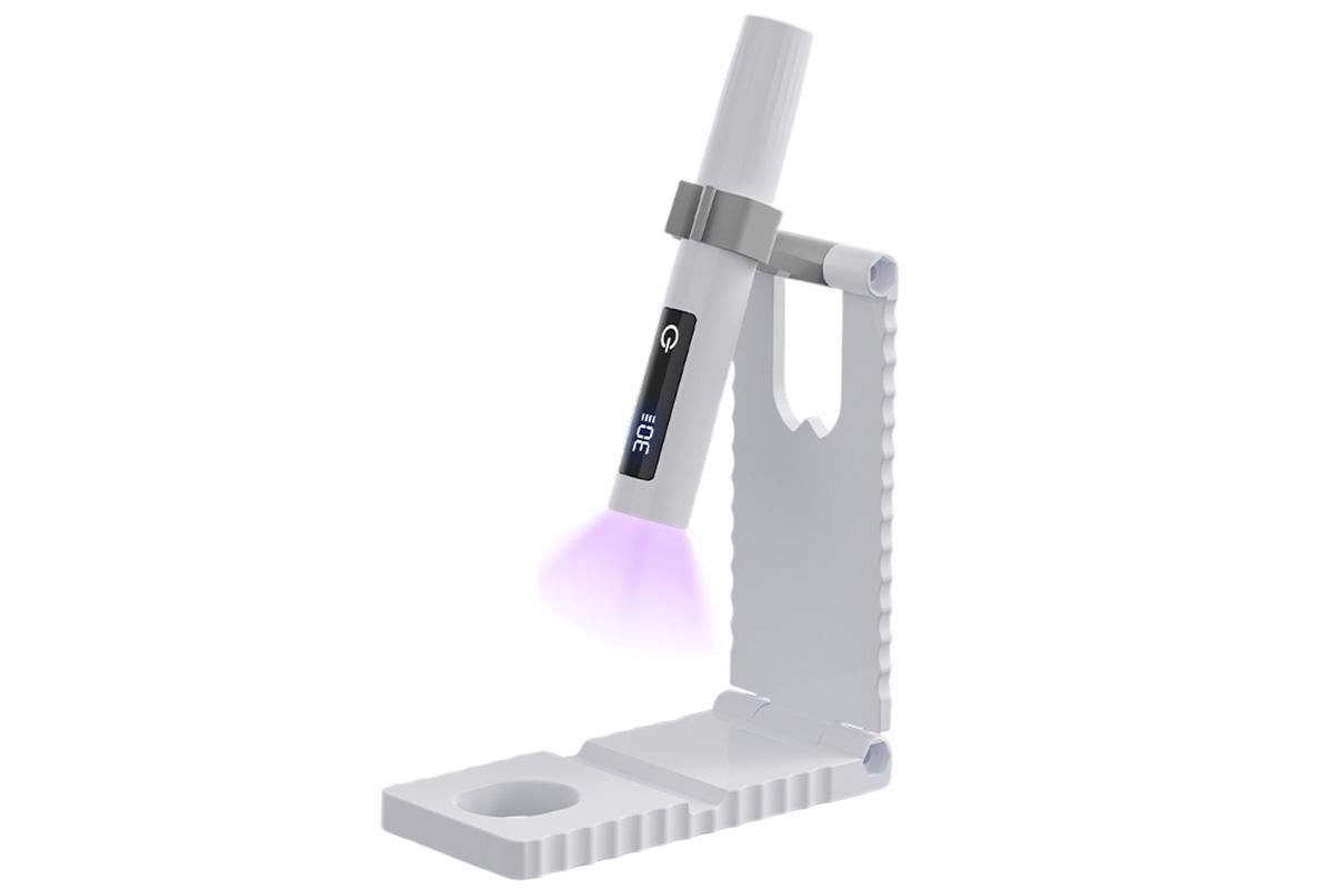 Portable Touch Nail Lamp - Cordless Mini LED Gel Curing UV Light with Timer - White