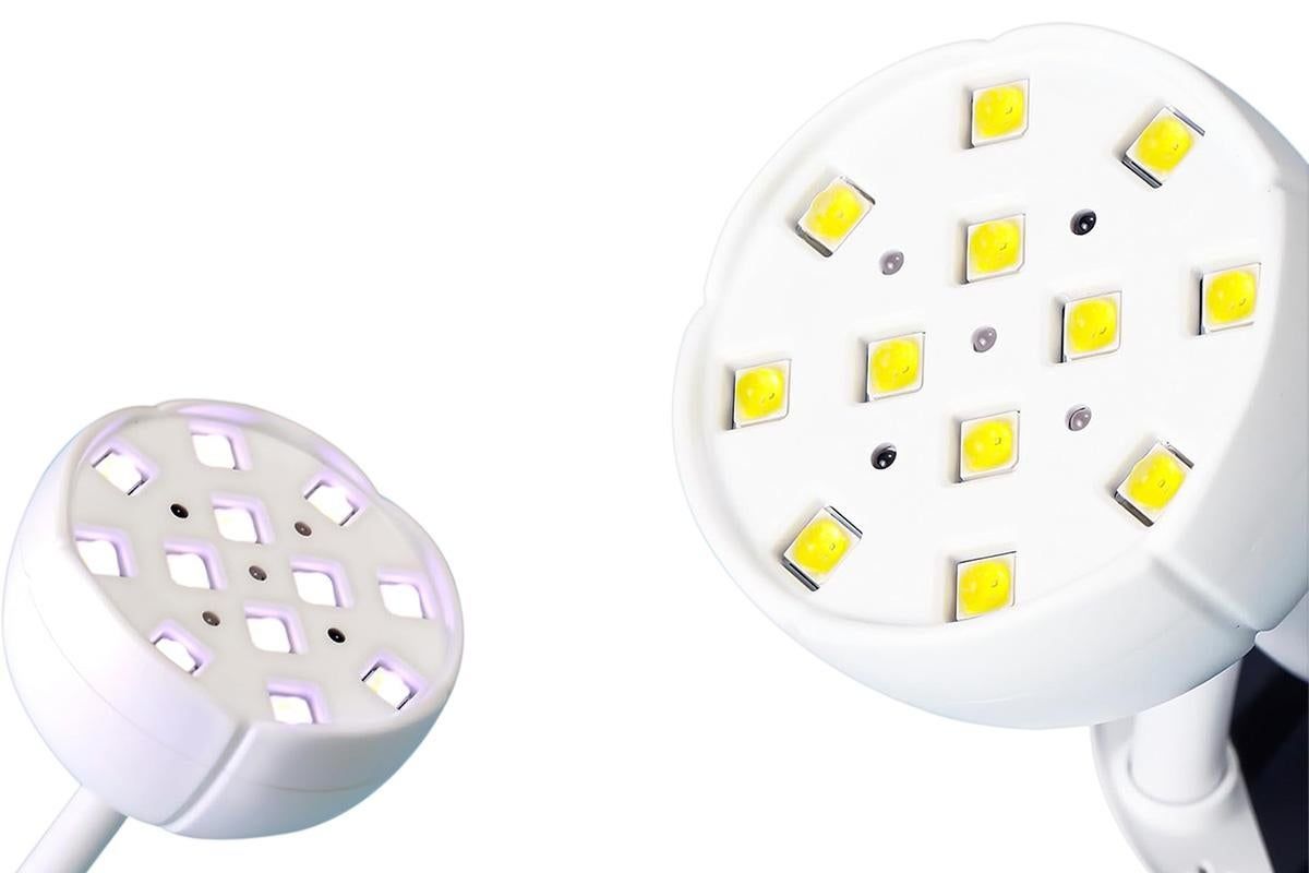 UV LED Nail Lamp Mini Cordless Gel Dryer With Adjustable Gooseneck For Gel Nails - White