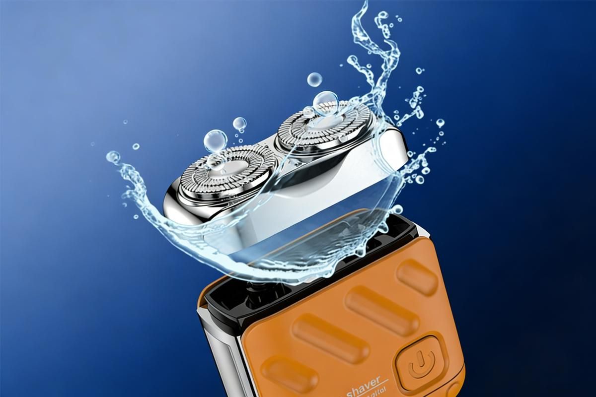 Mini Portable Electric Shaver for Men Wet Dry Waterproof Rechargeable Long Battery Life - Orange
