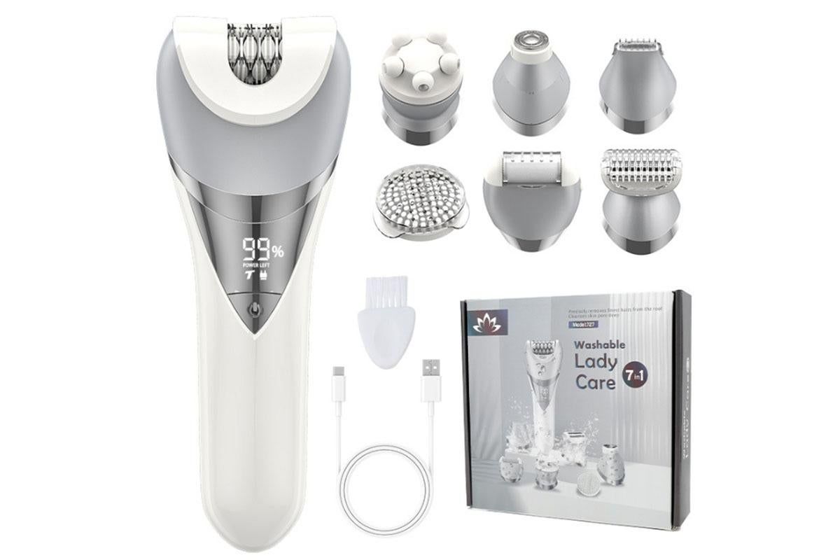 7 in 1 Epilator Hair Removal for Women Face Massage and Body Exfoliator
