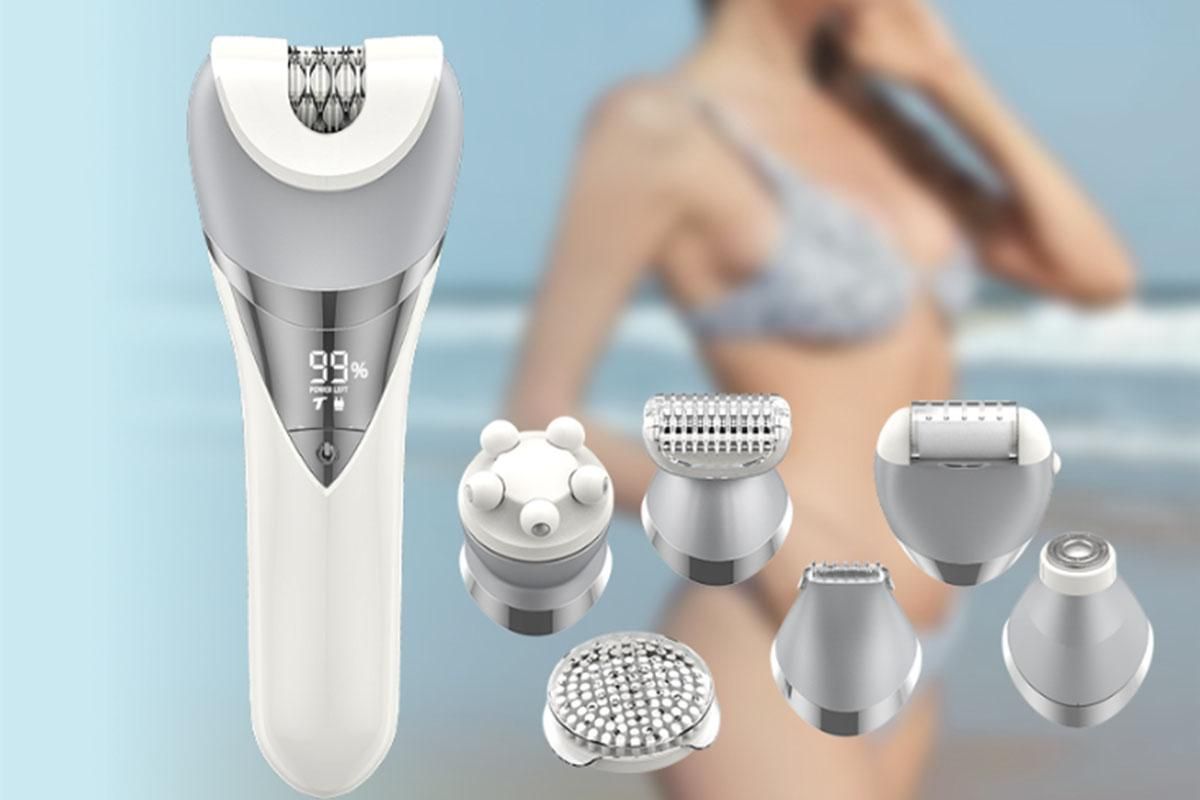 7 in 1 Epilator Hair Removal for Women Face Massage and Body Exfoliator