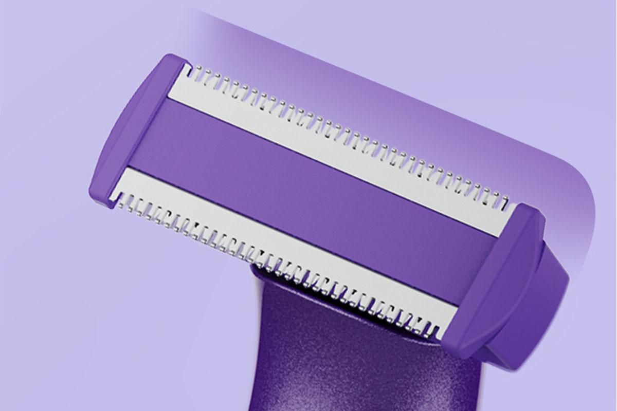 6-in-1 Women Electric Shaver Replaceable Heads for Whole Body Private Epilator Shaving Razor - Purple