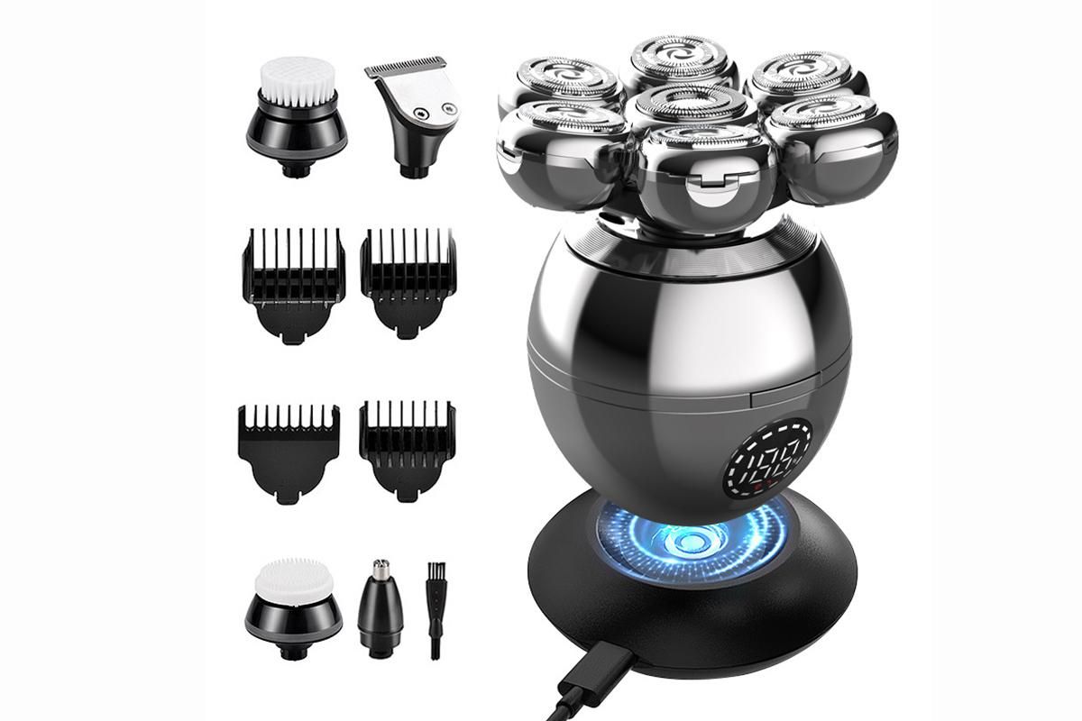 5 in 1 Men Electric Shaver 7 Blades Waterproof Facial Hair Grooming Kit
