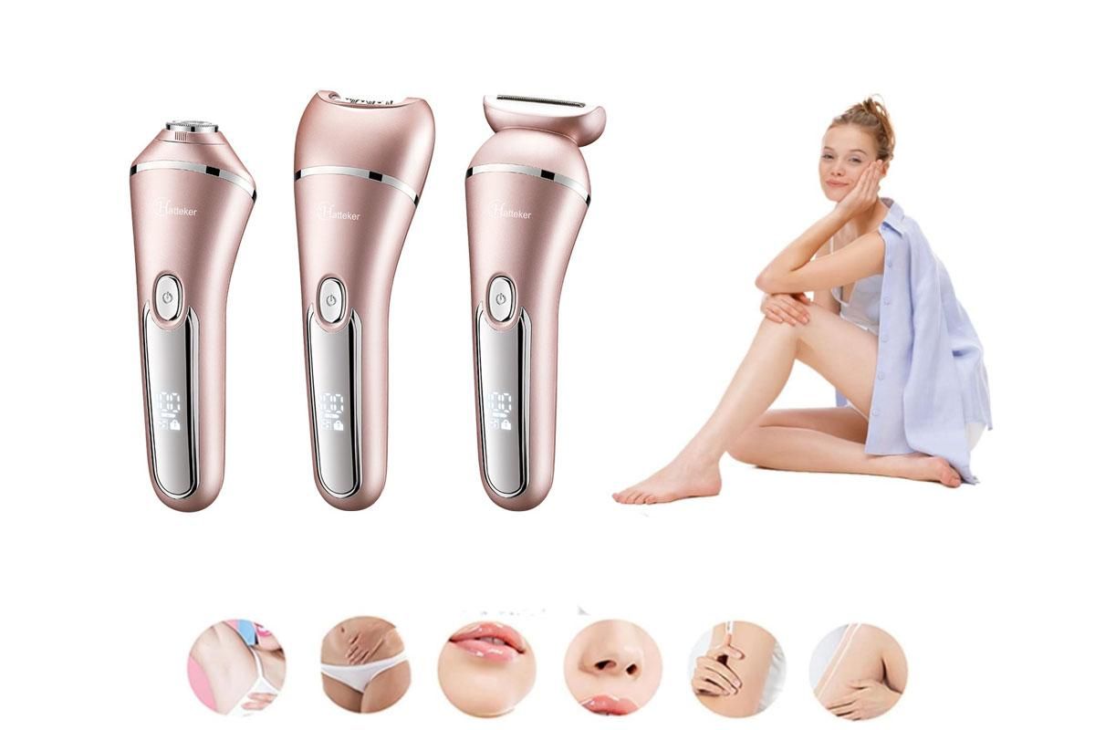 3 in 1 Epilator Electric Razors Kit Electric Shaver for for Women Hair Remover for Face Chin Arm Leg Armpit Bikini Trimer Shaver